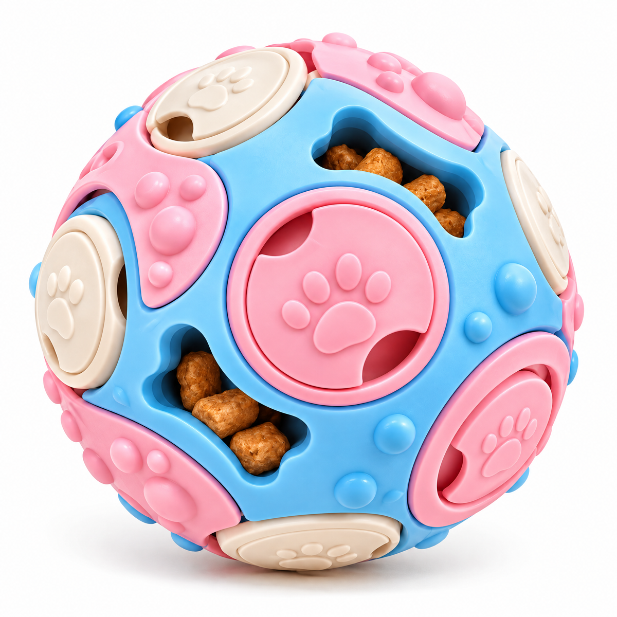 Pink and Blue Paw-Print Pet Ball