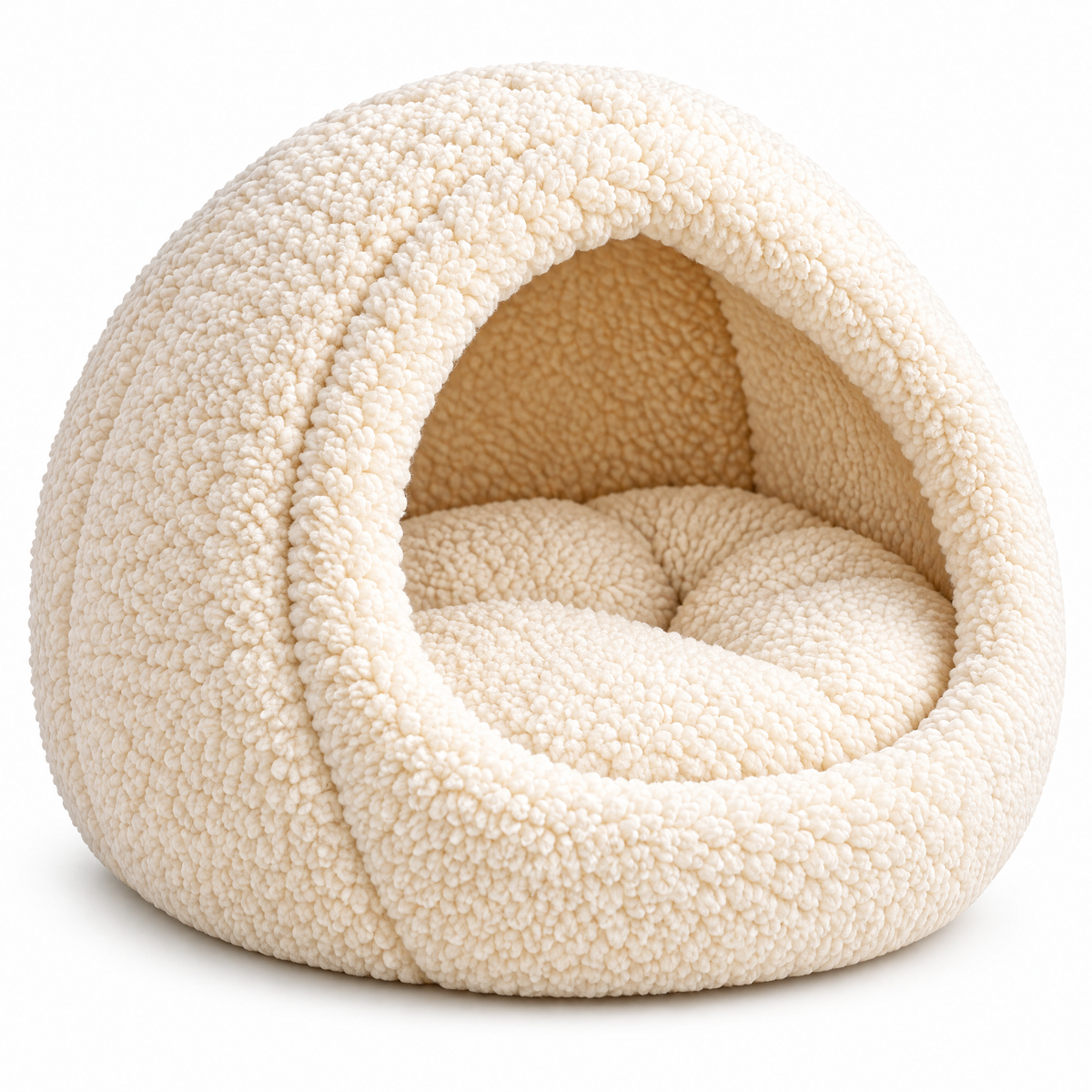 Cream Pet Cave Bed