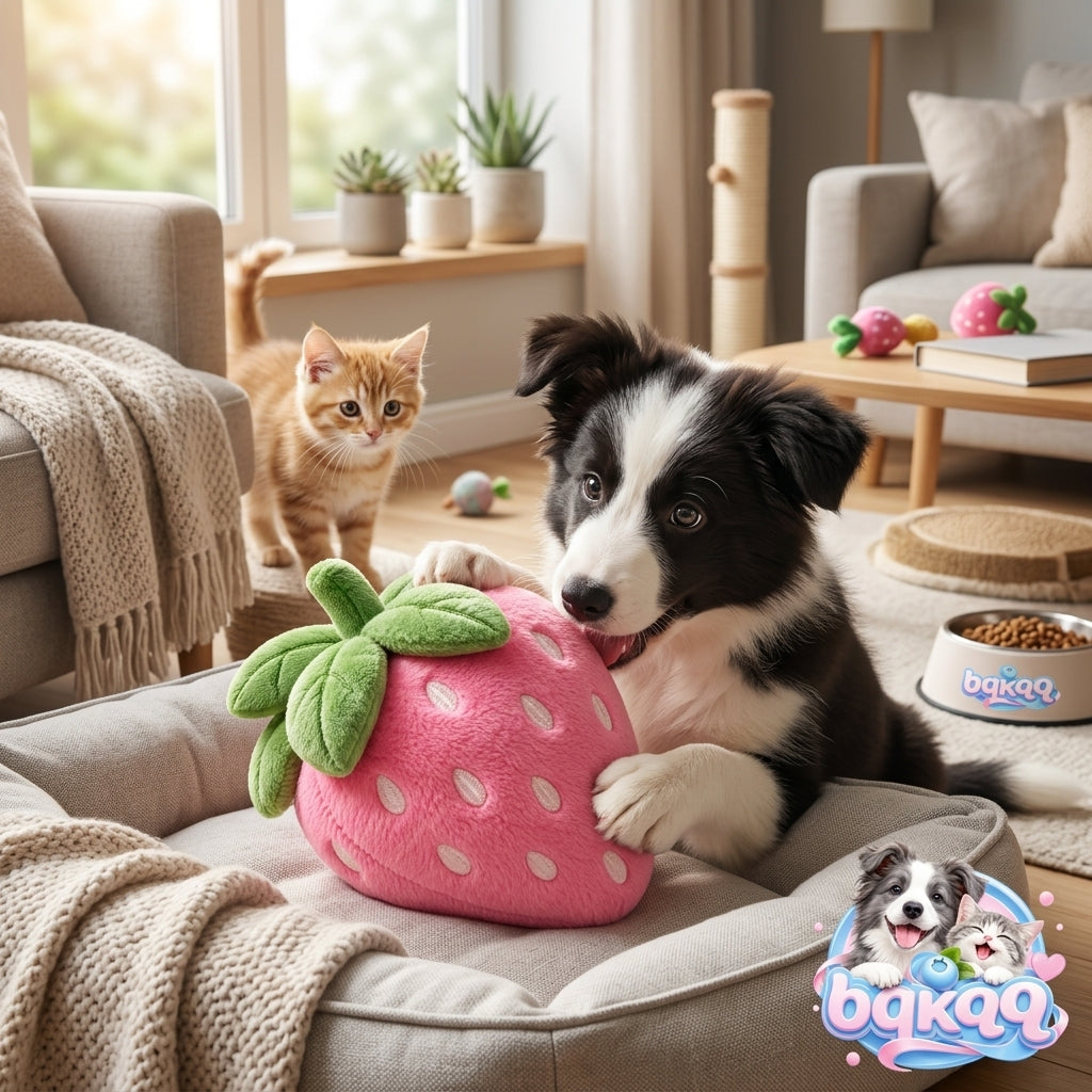 Strawberry Plush Pet Toy