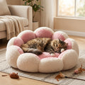 Pink and Cream Flower Pet Bed
