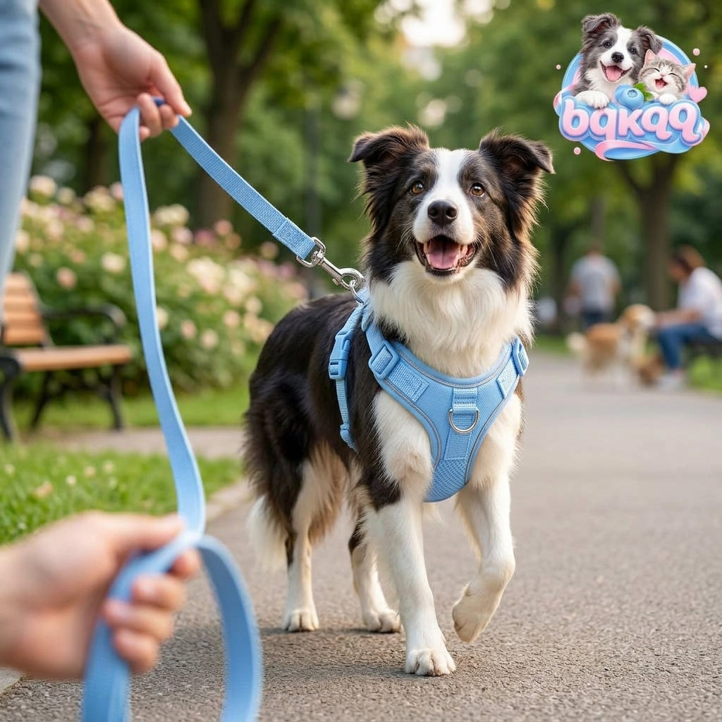 Blue Pet Harness and Leash Set