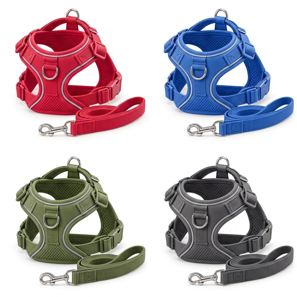 Blue Pet Harness and Leash Set
