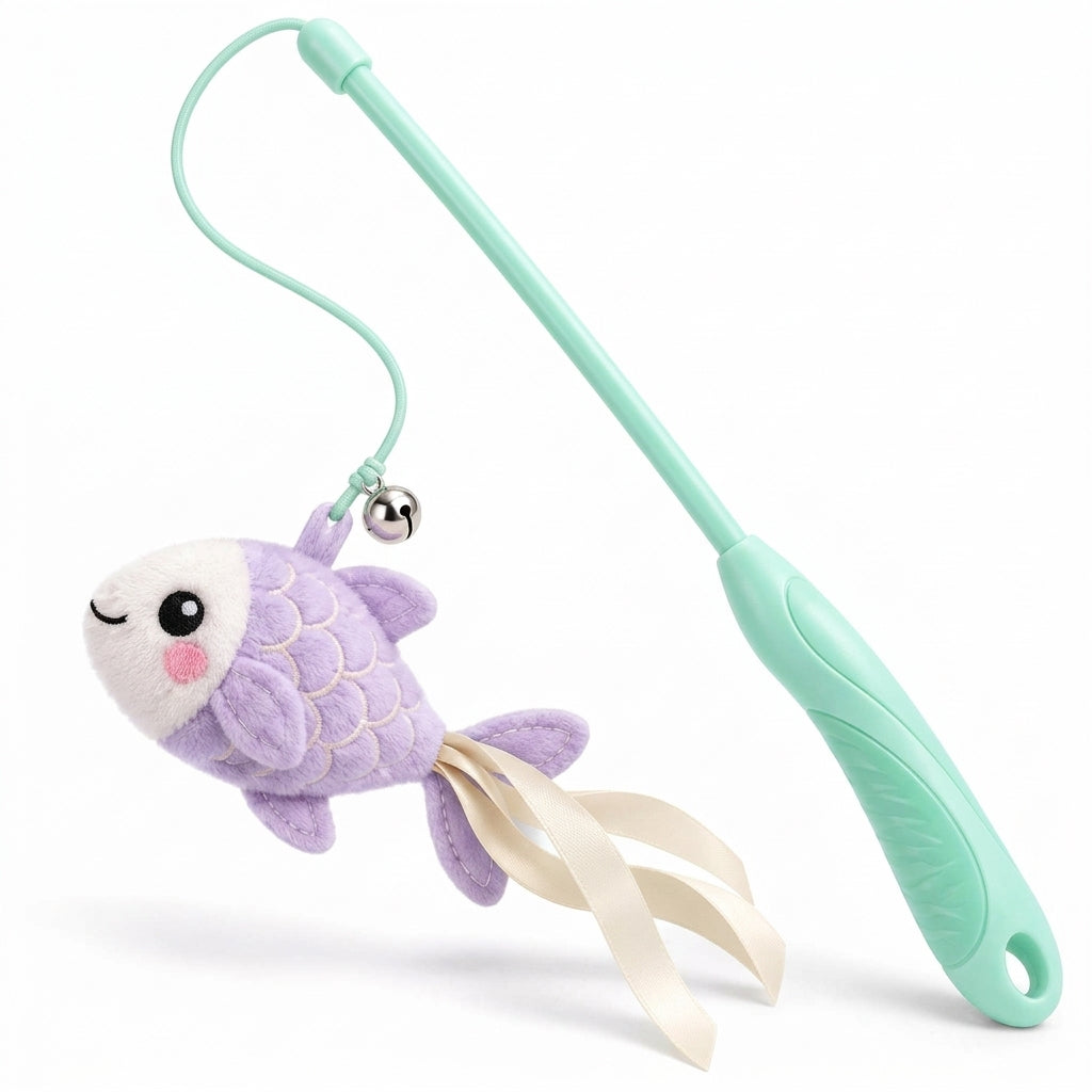Fish Teaser Wand Cat Toy