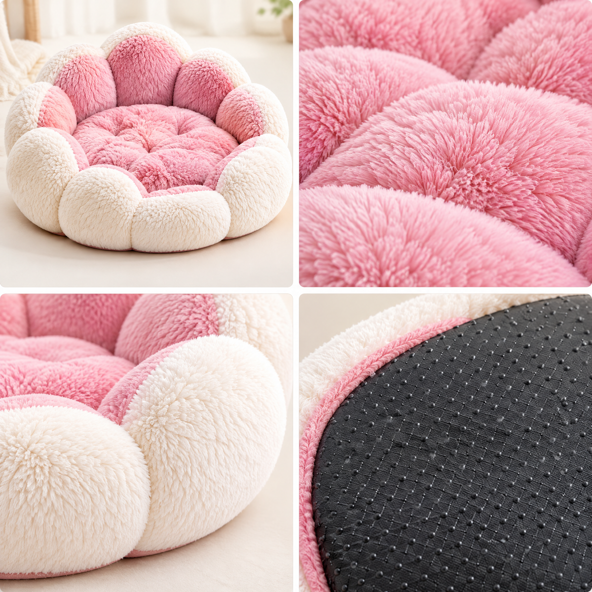 Pink and Cream Flower Pet Bed