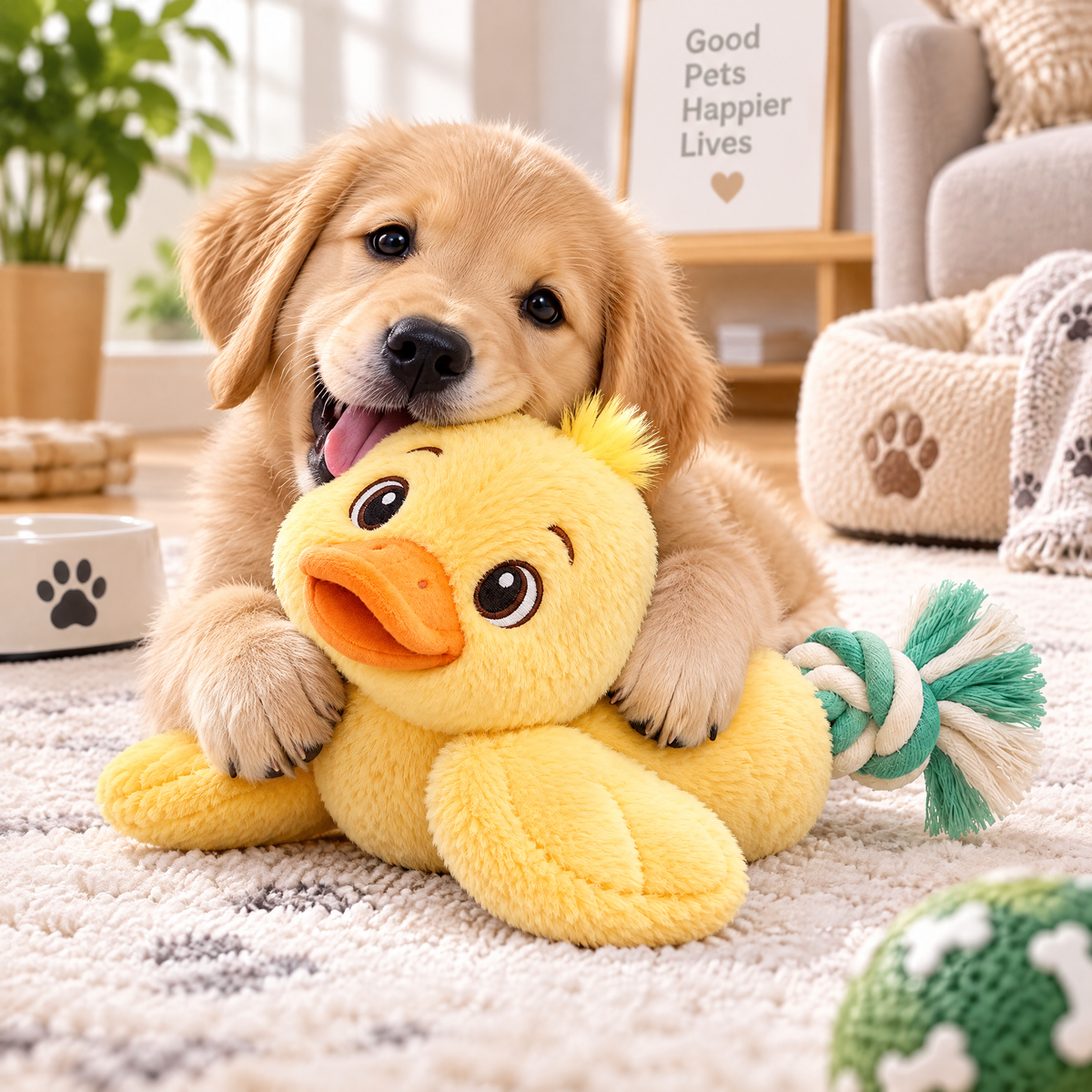 Yellow Duck Plush Pet Toy