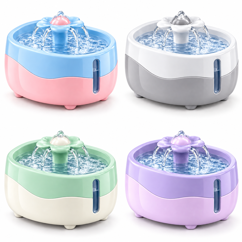Pink and Blue Pet Water Fountain