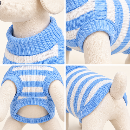 Blue Striped Dog Sweater