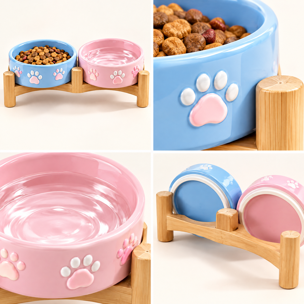 Raised Double Pet Bowl Set