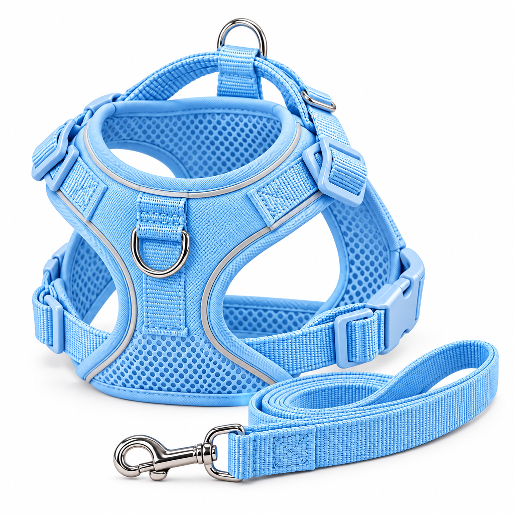 Blue Pet Harness and Leash Set